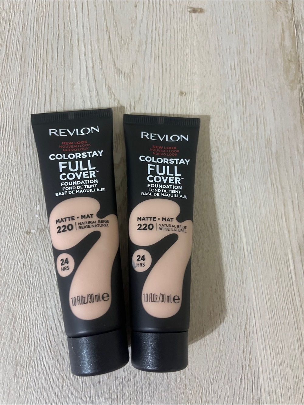 2 New Tubes Revlon ColorStay Full Cover Foundation Matte 220 Natural Beige